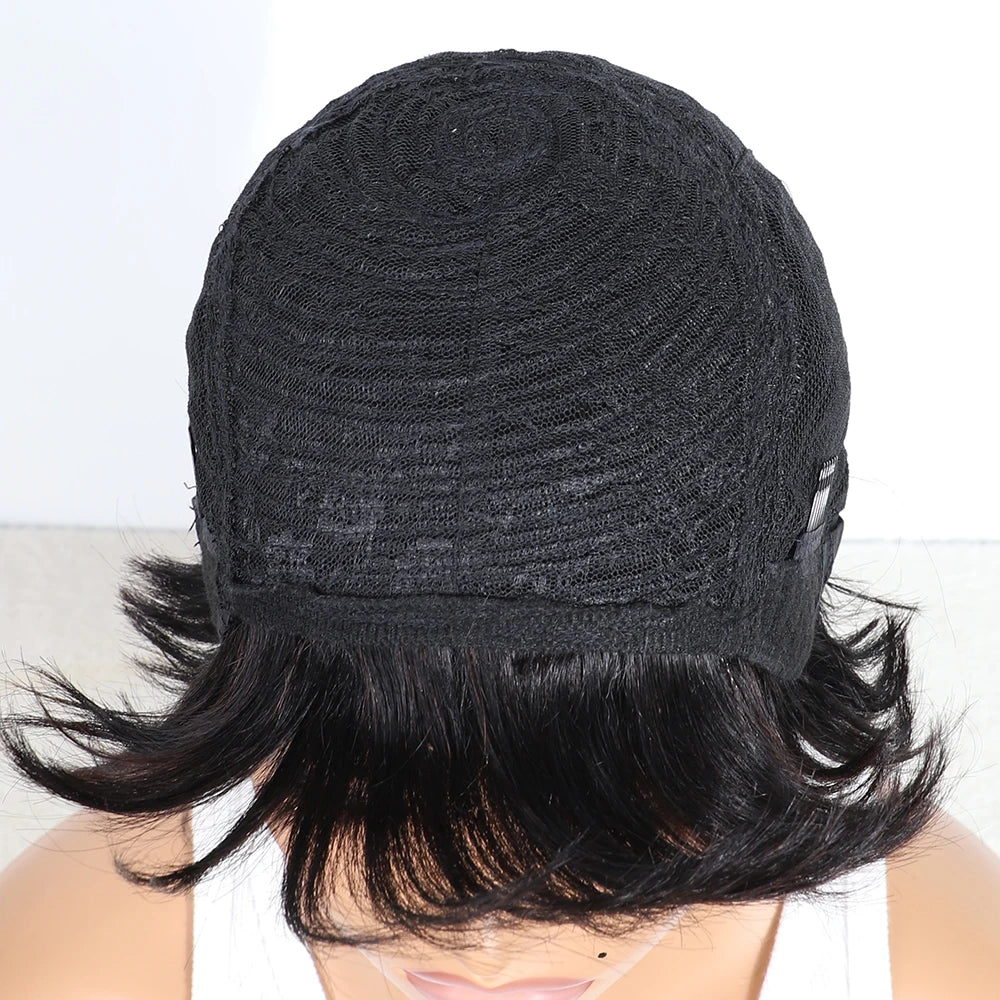 Body Wave Remy Hair Mullet with Bangs Wig for Women