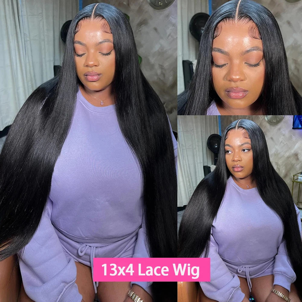 Bone Straight Brazilian Human Hair Lace Front Wig for Women