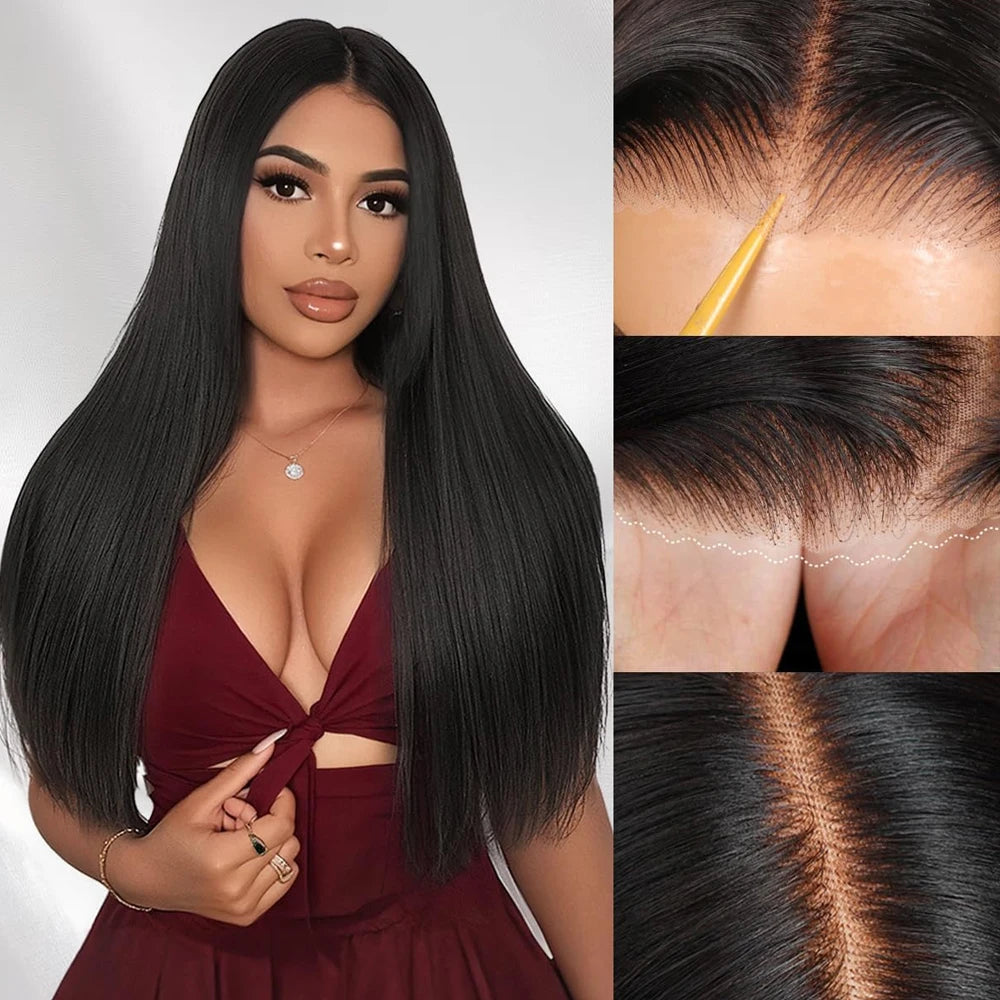 Bone Straight Brazilian Human Hair Lace Front Wig for Women