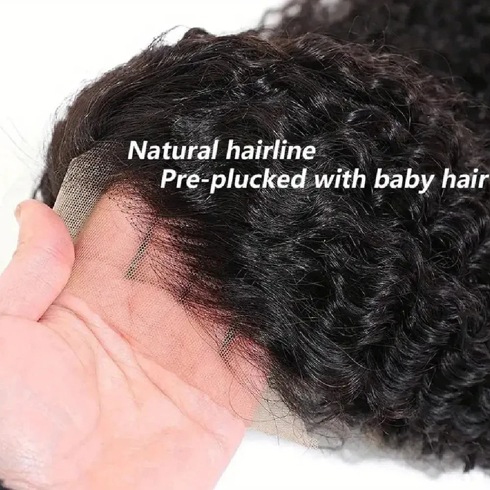 Deep Curly Transparent Lace Front Human Hair Wig for Women