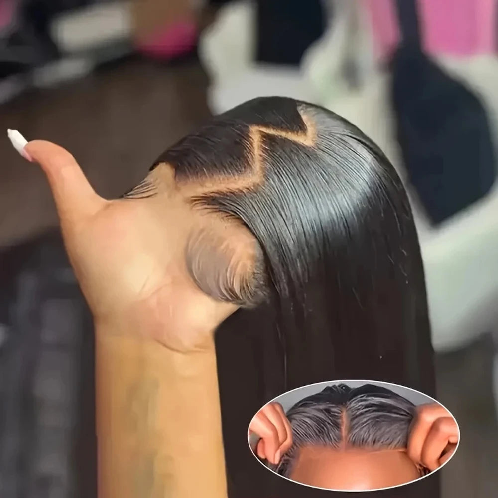 Bone Straight Brazilian Human Hair Lace Front Wig for Women