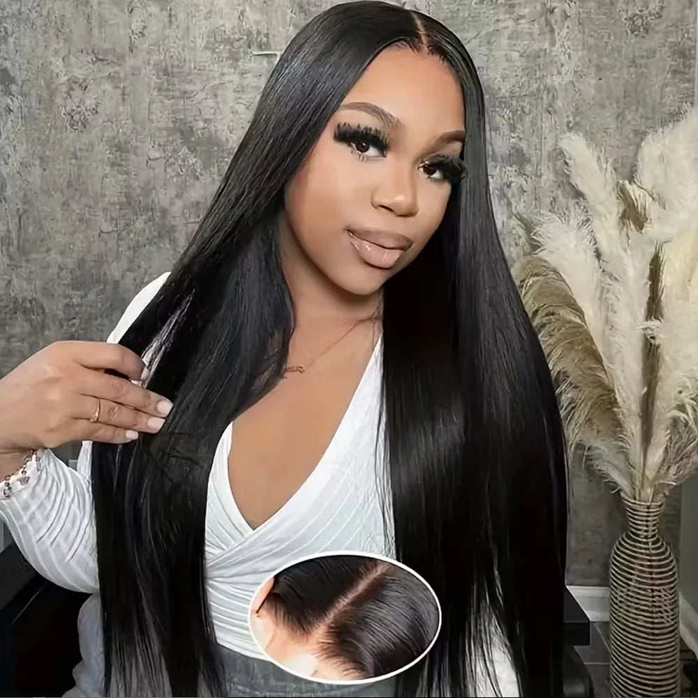 Bone Straight Brazilian Human Hair Lace Front Wig for Women
