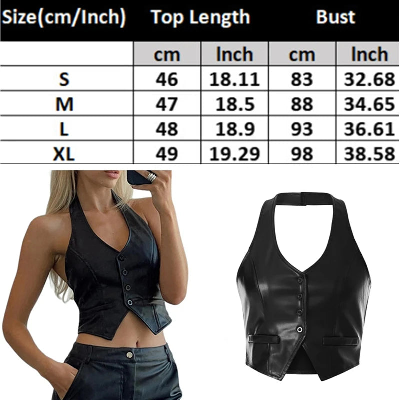 Vintage V Neck Button Up Sleeveless Vest for Women