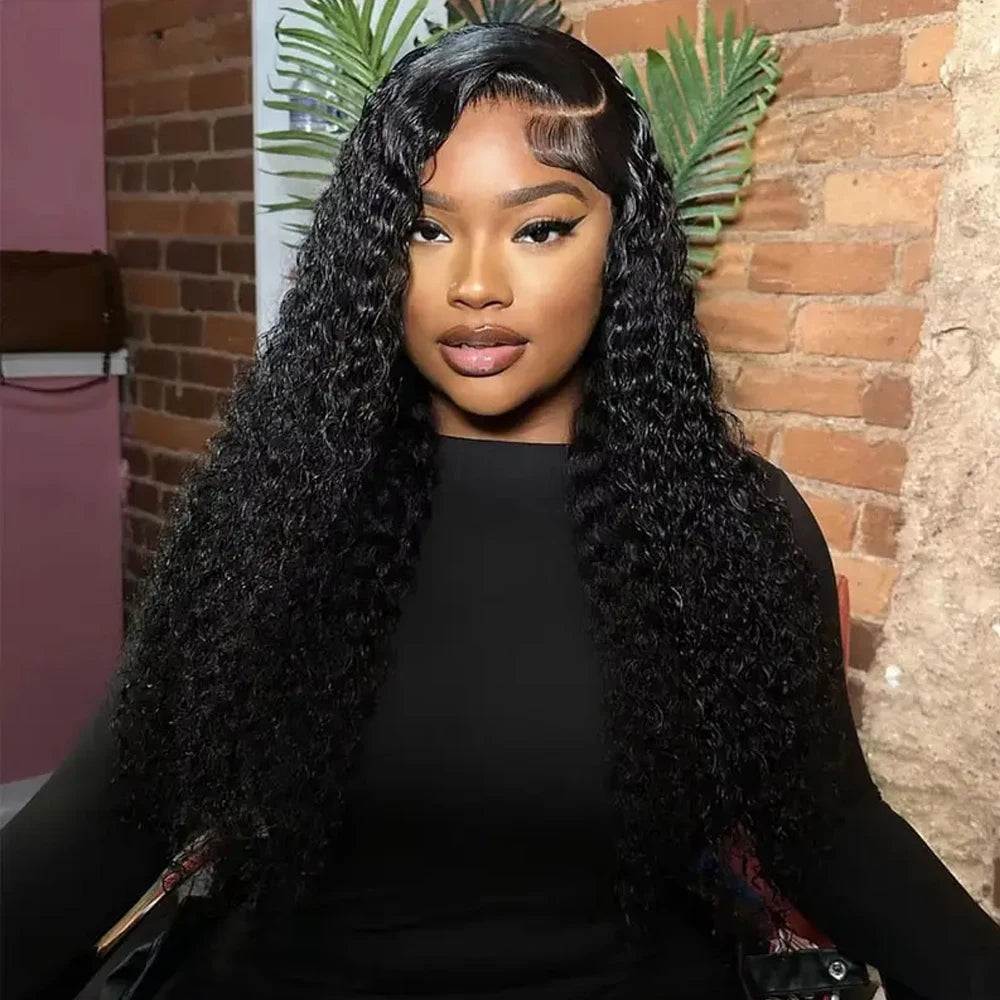 Kinky Curly Brazilian Human Hair Lace Front Wig for Women
