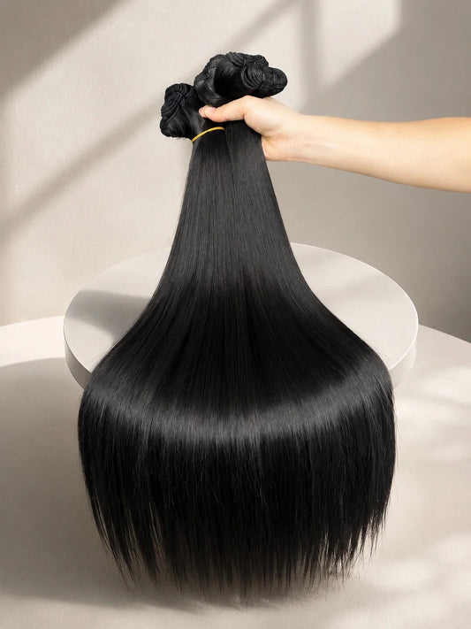 Natural Black Straight Remy Hair Extensions for Women