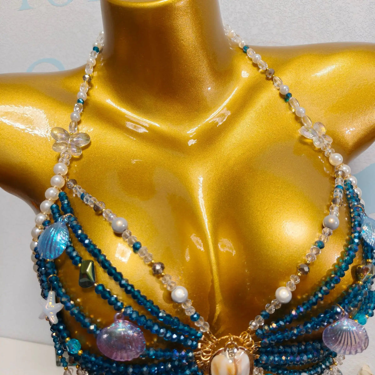 Handcrafted Sequin Beaded Mermaid Bralette for Women