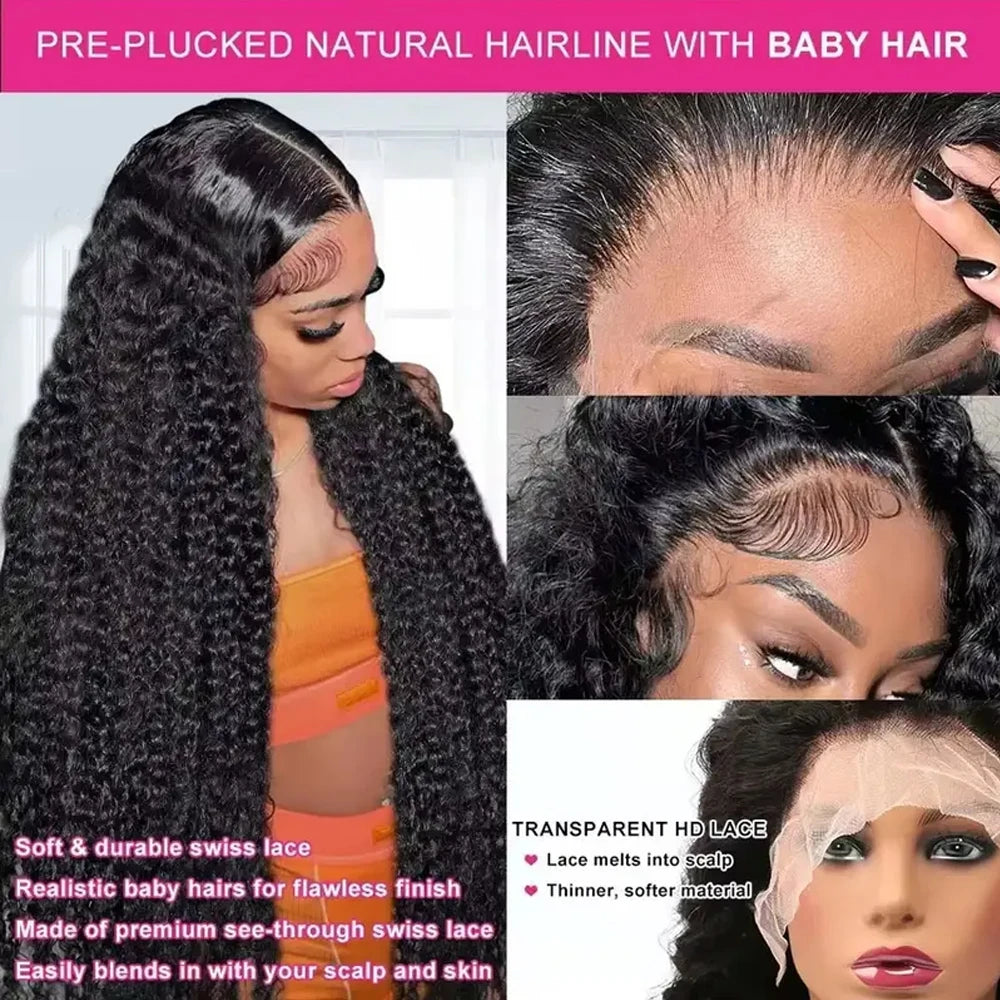 Kinky Curly Brazilian Human Hair Lace Front Wig for Women