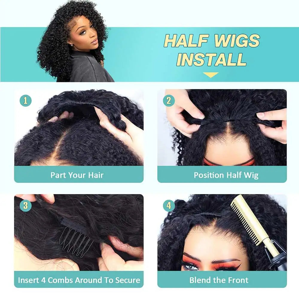 Spiral Kinky Curly Half Wig