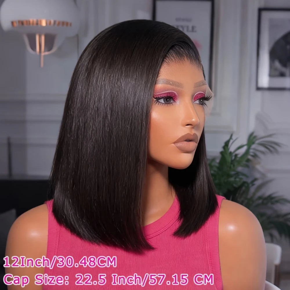 HD Lace Front Straight Bob Human Hair Wig for Women