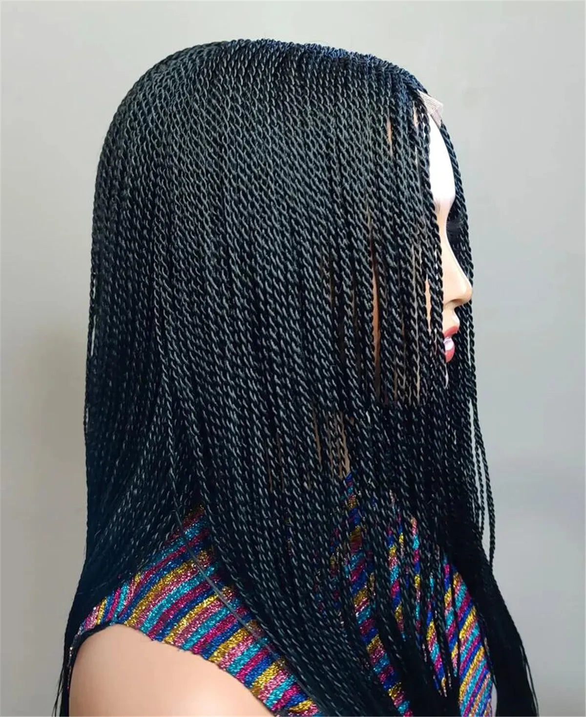 Senegalese Micro Twist Braided Wig Short Feather Bob Style for Black Women Million Braids Light Passion Twist Lace Front Wig