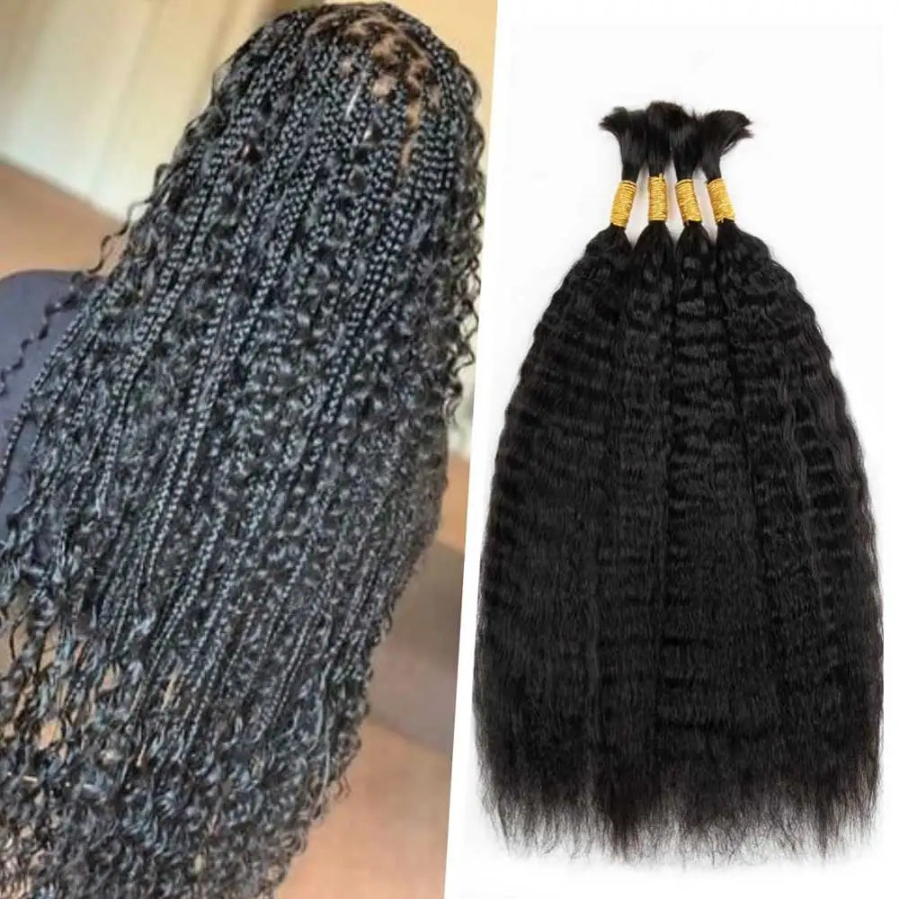 Virgin Kinky Straight Human Braiding Hair for Women
