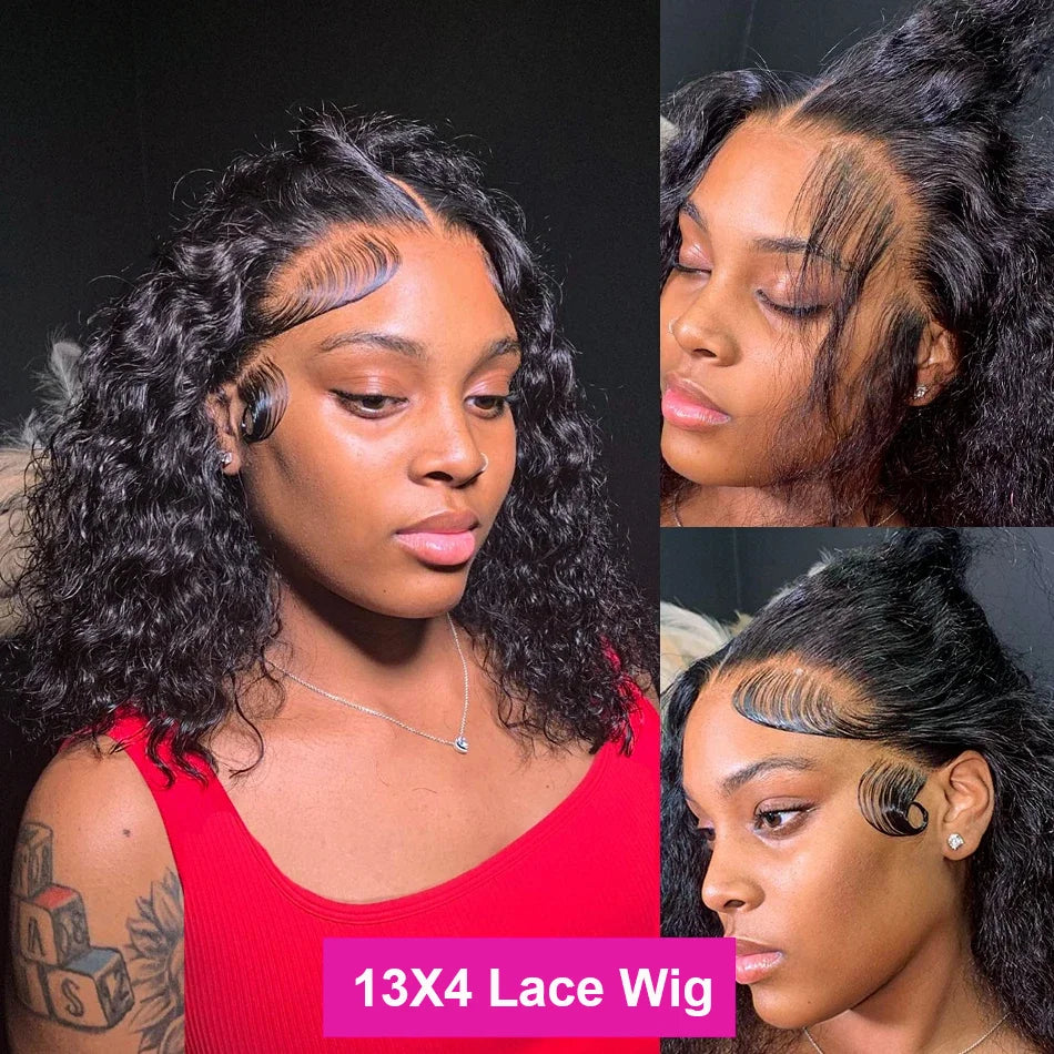 Deep Curly Human Hair Bob Wig