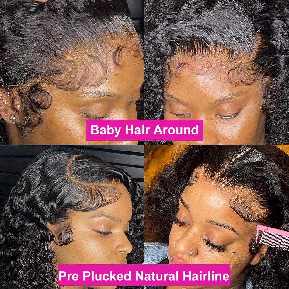 Deep Wave Bob Human Hair Lace Front Wig
