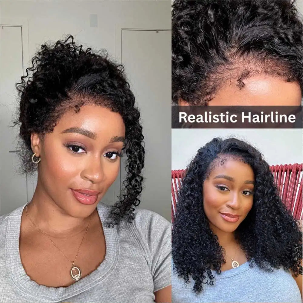 Deep Wave Glueless Human Hair Lace Wig With Baby Hair For Women