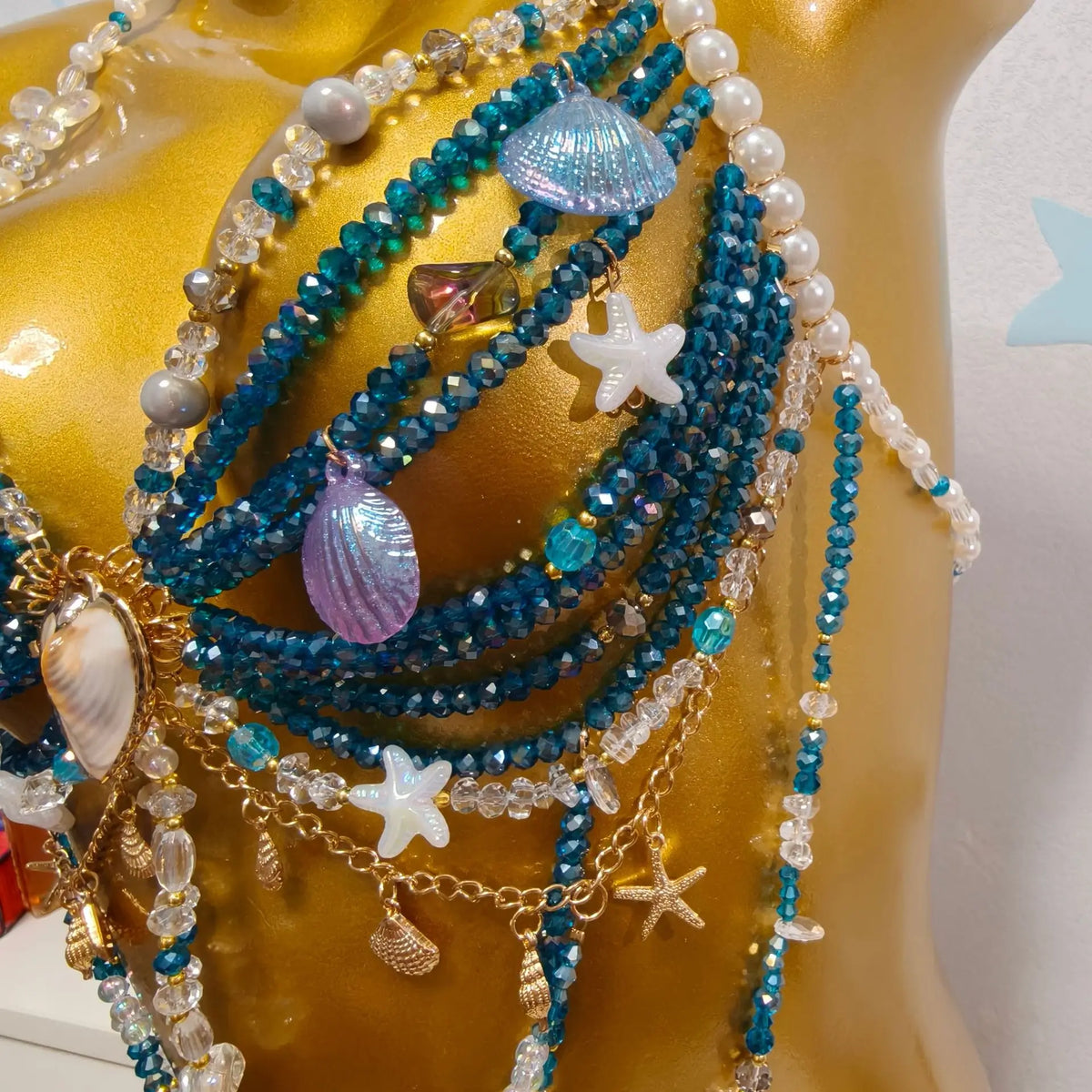 Handcrafted Sequin Beaded Mermaid Bralette for Women