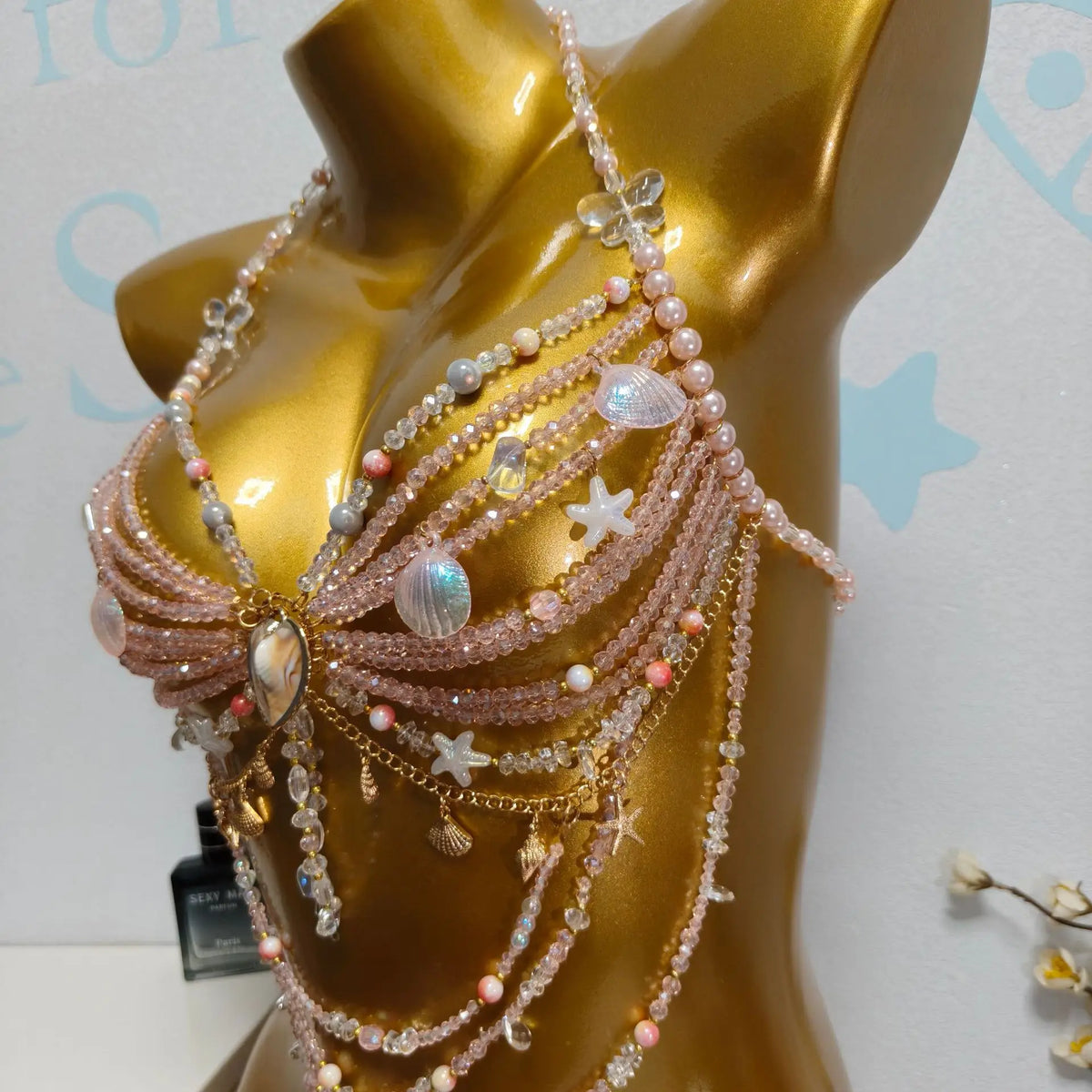 Handcrafted Sequin Beaded Mermaid Bralette for Women