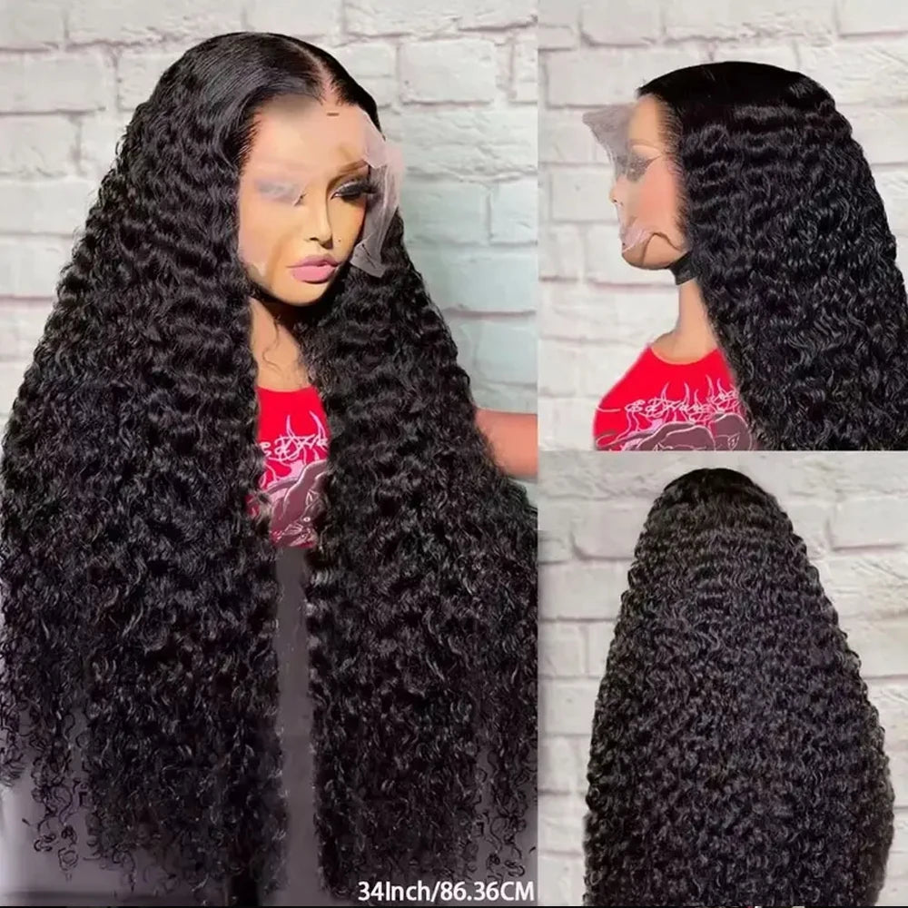 Kinky Curly Brazilian Human Hair Lace Front Wig for Women