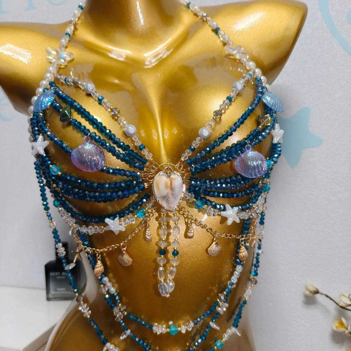 Handcrafted Sequin Beaded Mermaid Bralette for Women