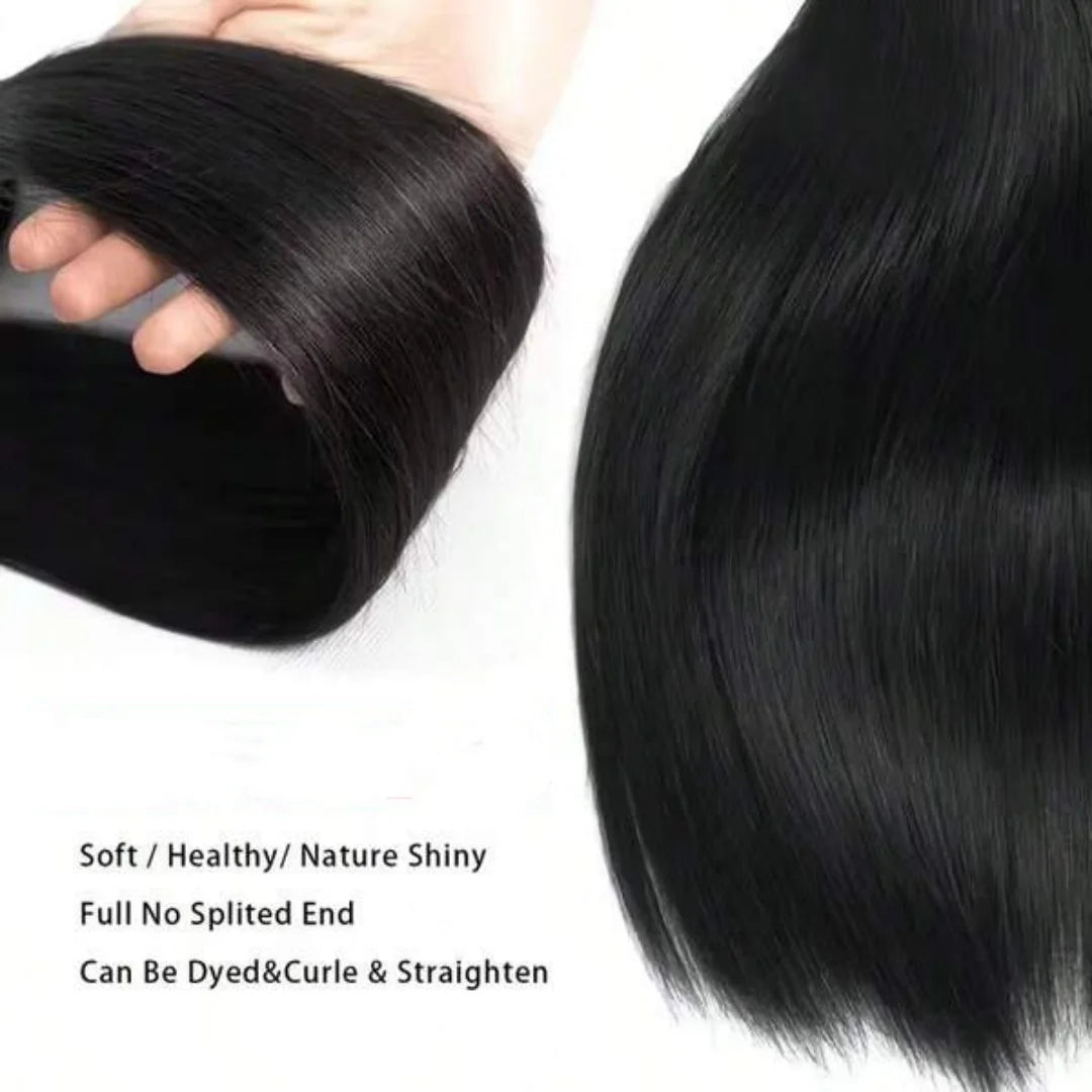 Natural Black Straight Remy Hair Extensions for Women