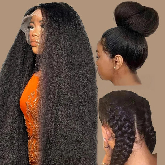 Transparent Lace Kinky Straight Wig
