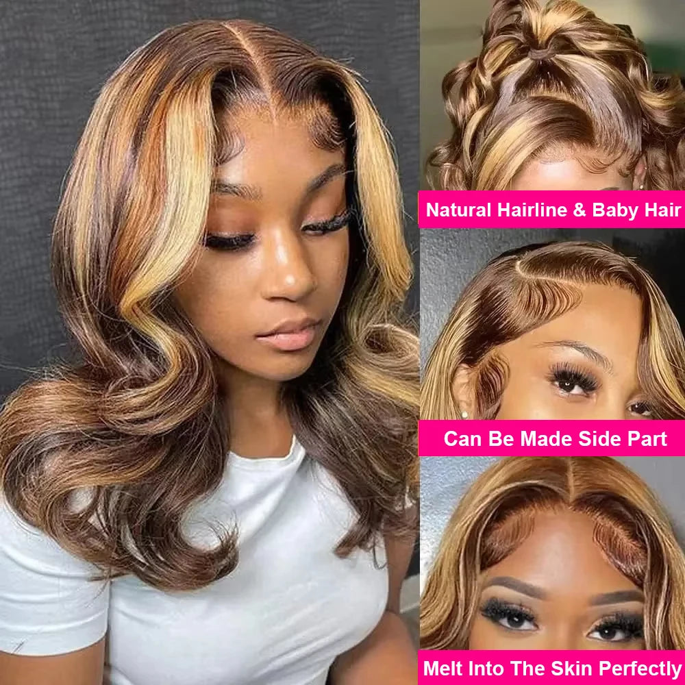 Soft Touch Highlight Body Wave Lace Front Wig for Women