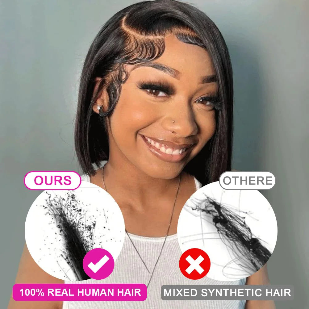 Straight Bob Human Hair Lace Front Wig