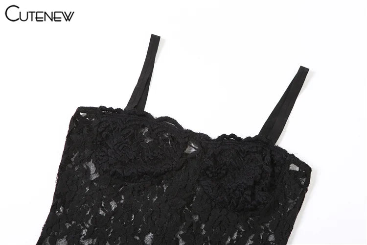 Backless Lace Detail Maxi Dress