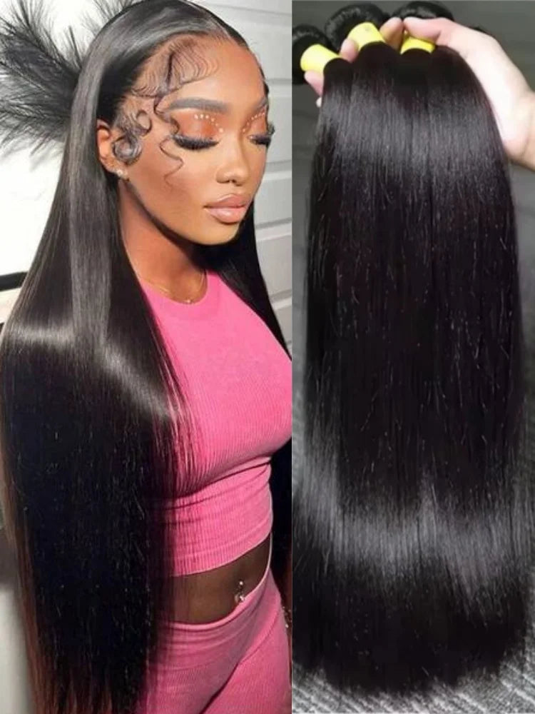 Natural Black Straight Remy Hair Extensions for Women