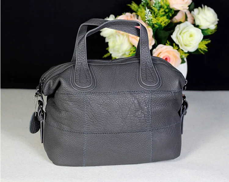 Patchwork Genuine Leather Crossbody Bag for Women