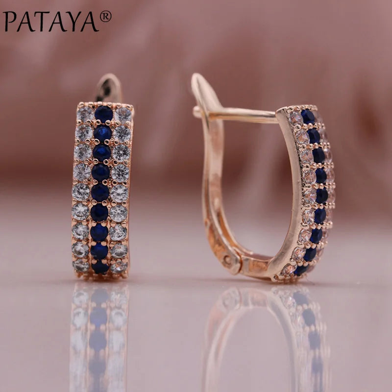Blue Cubic Zirconia Drop Earrings