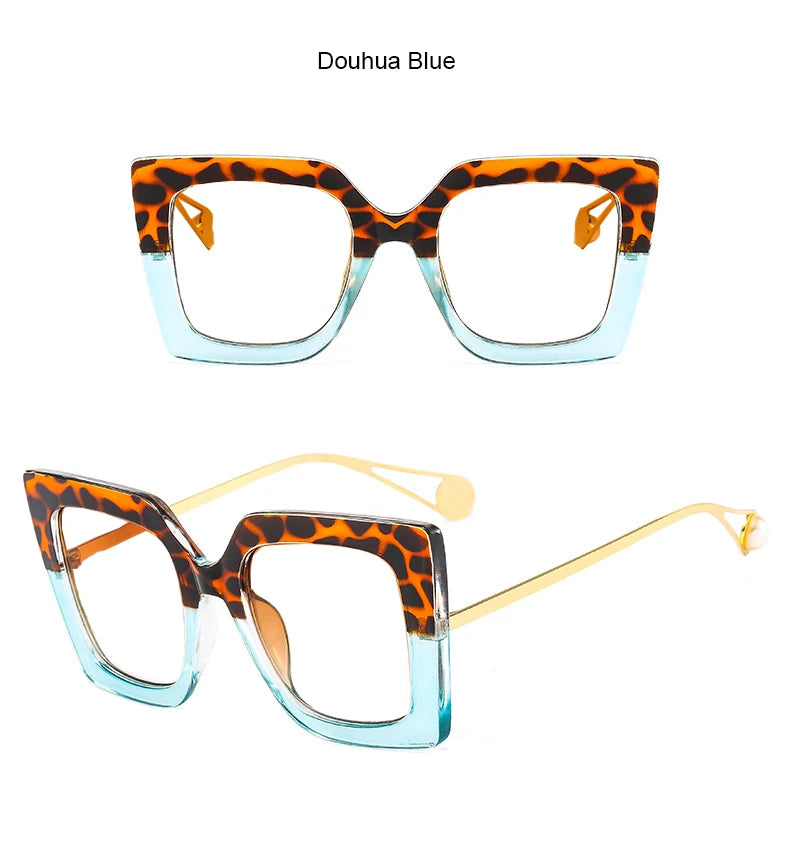 Oversized Leopard Blue Light Blocking Reading Glasses for Women