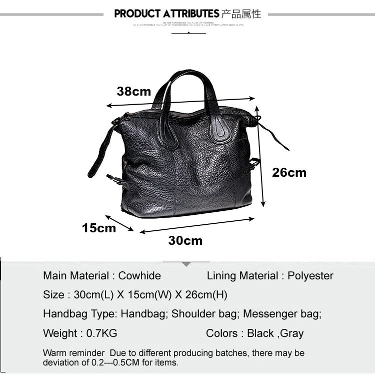 Patchwork Genuine Leather Crossbody Bag for Women
