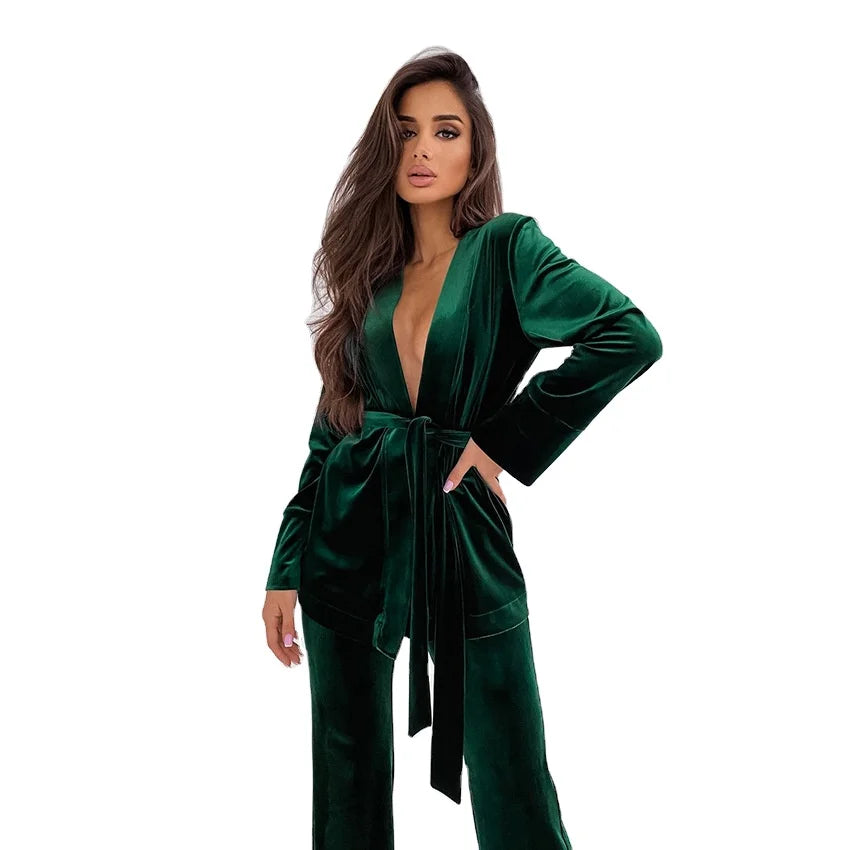 Luxurious Velvet Flannel Pajama Set