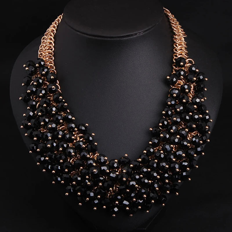 Rhinestone Crystal Statement Bib Necklace for Women