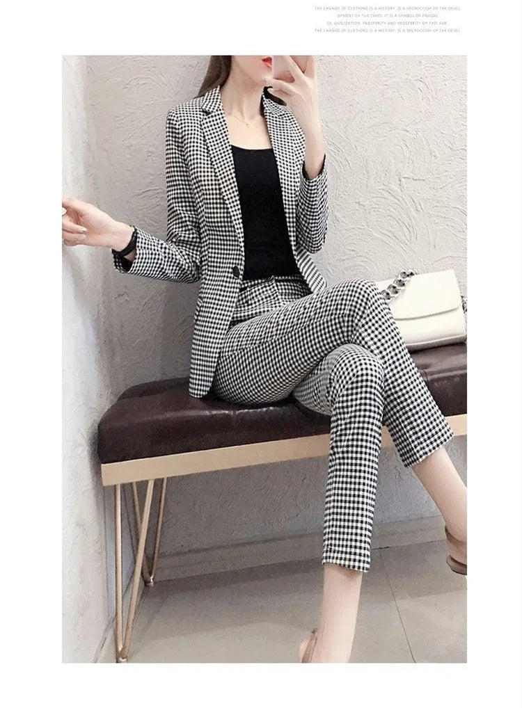 Breathable Plaid Suit Set