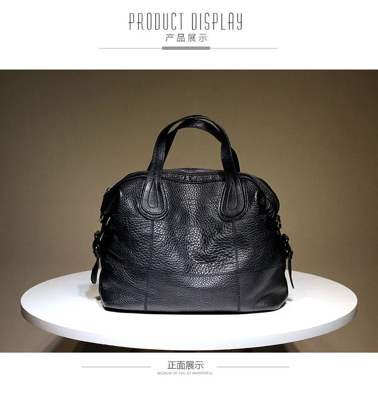 Patchwork Genuine Leather Crossbody Bag for Women