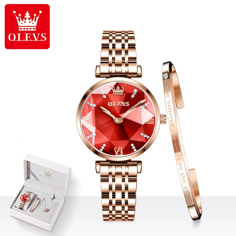 OLEVS 6642 Luxury Quartz Watch for Women Ladies New Wristband Fashion Wrist Watch 2025 Hot Sell Fashion Women Watches