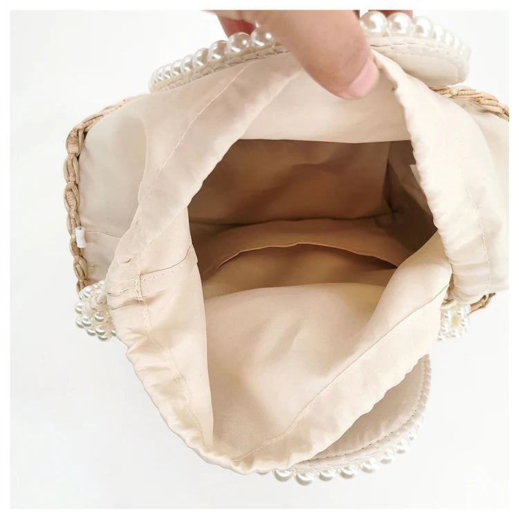 Delicate Handwoven Beaded Straw Tote Bag for Women
