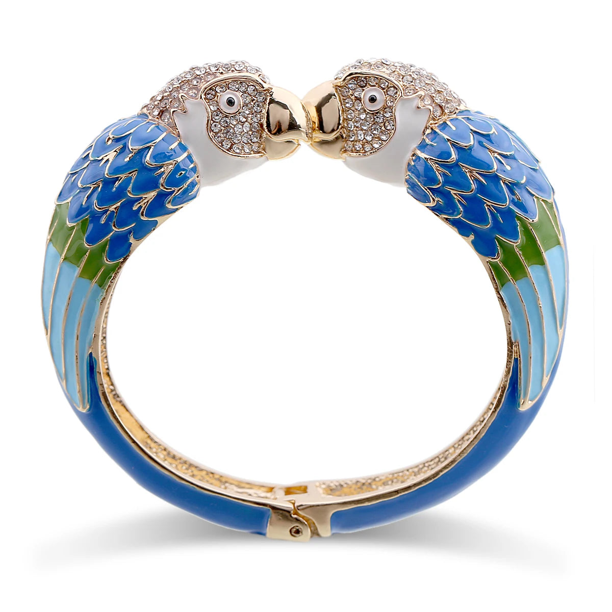 Statement Double Macaw Enamel Cuff Bracelet for Women