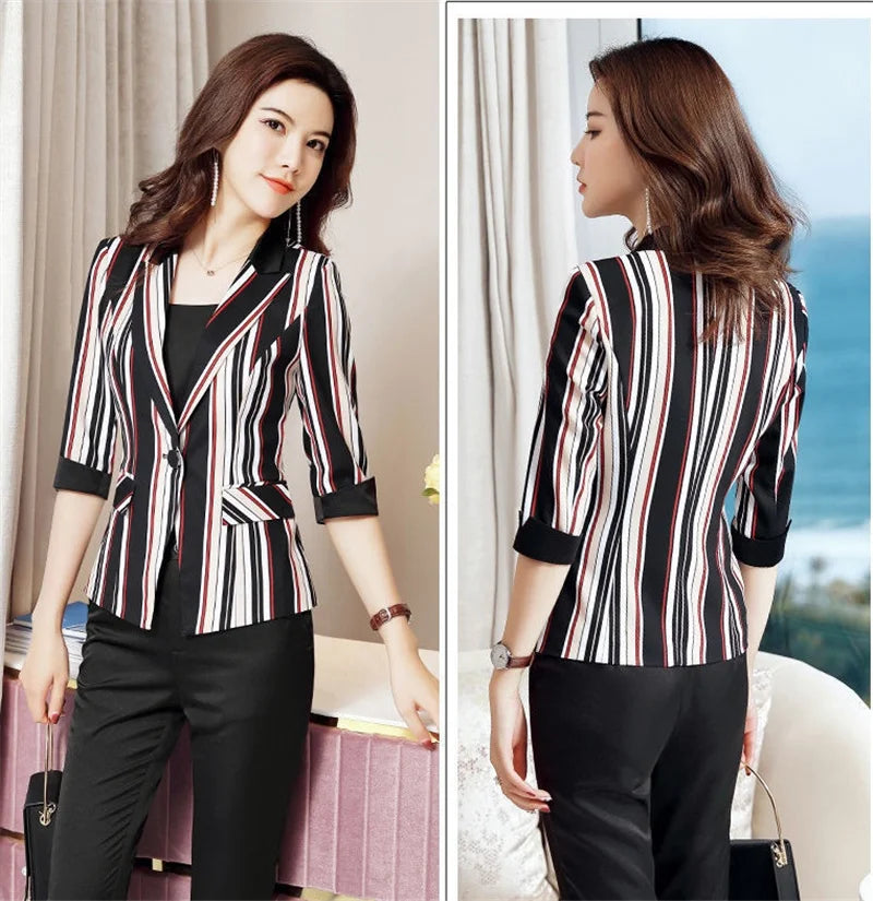Polka Dot Ssuit Jacket Female Ins Spring Summer 2024 New Korean Thin Section Slim Fashion Print A Buckle Blazer Mother Tide 427