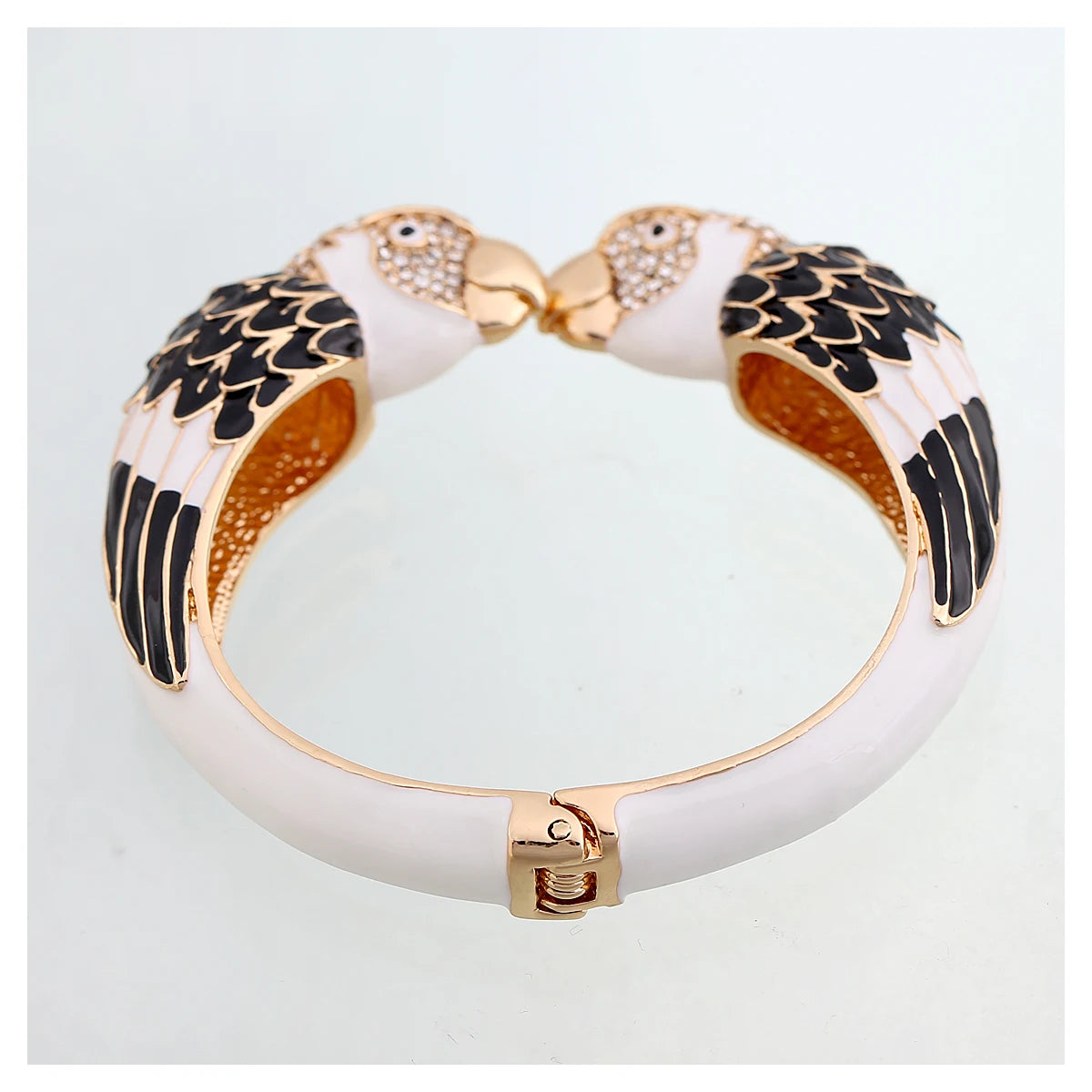 Statement Double Macaw Enamel Cuff Bracelet for Women