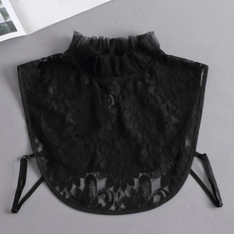 White Fake Collar Shirt Women Shawl Detachable Shirt Collar Lace False Collar Lapel Blouse Women Clothes Accessories Faux Col