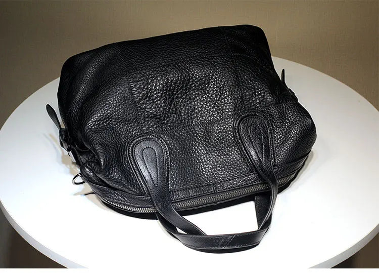 Patchwork Genuine Leather Crossbody Bag for Women