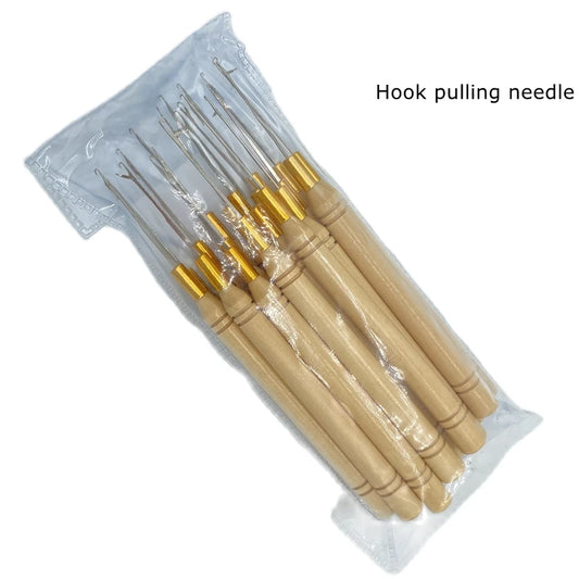 Professional Wooden Pull Needle Hair Extension Tool For Women