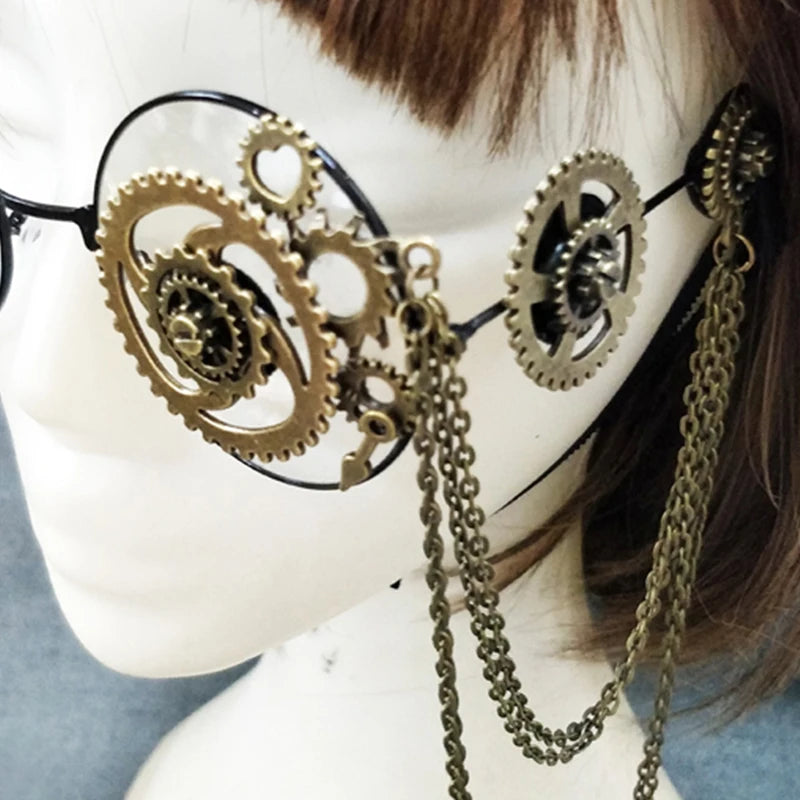 Retro Round Steampunk Fashion Glasses