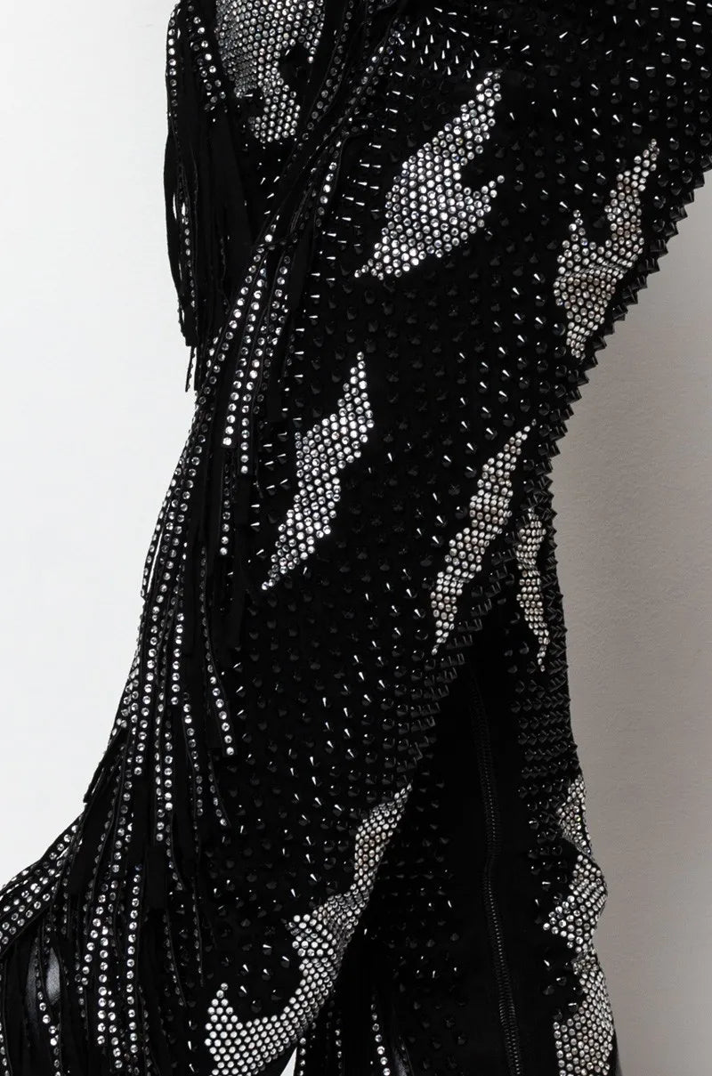Embellished Rhinestone Over The Knee Boots For Women