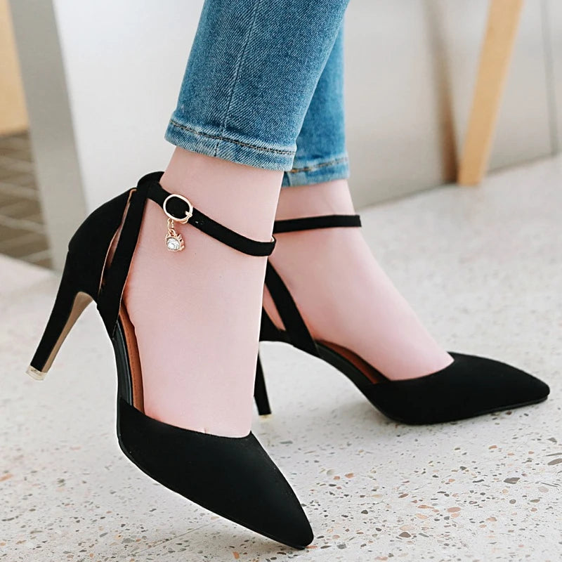 Elegant Pointed Toe Buckle Pumps