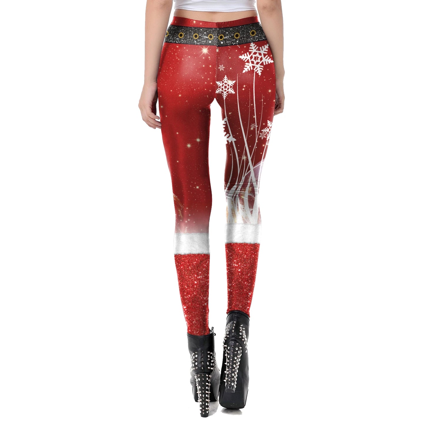 Warm Cozy Festive Christmas Knit Leggings for Women