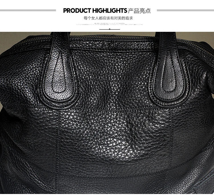 Patchwork Genuine Leather Crossbody Bag for Women
