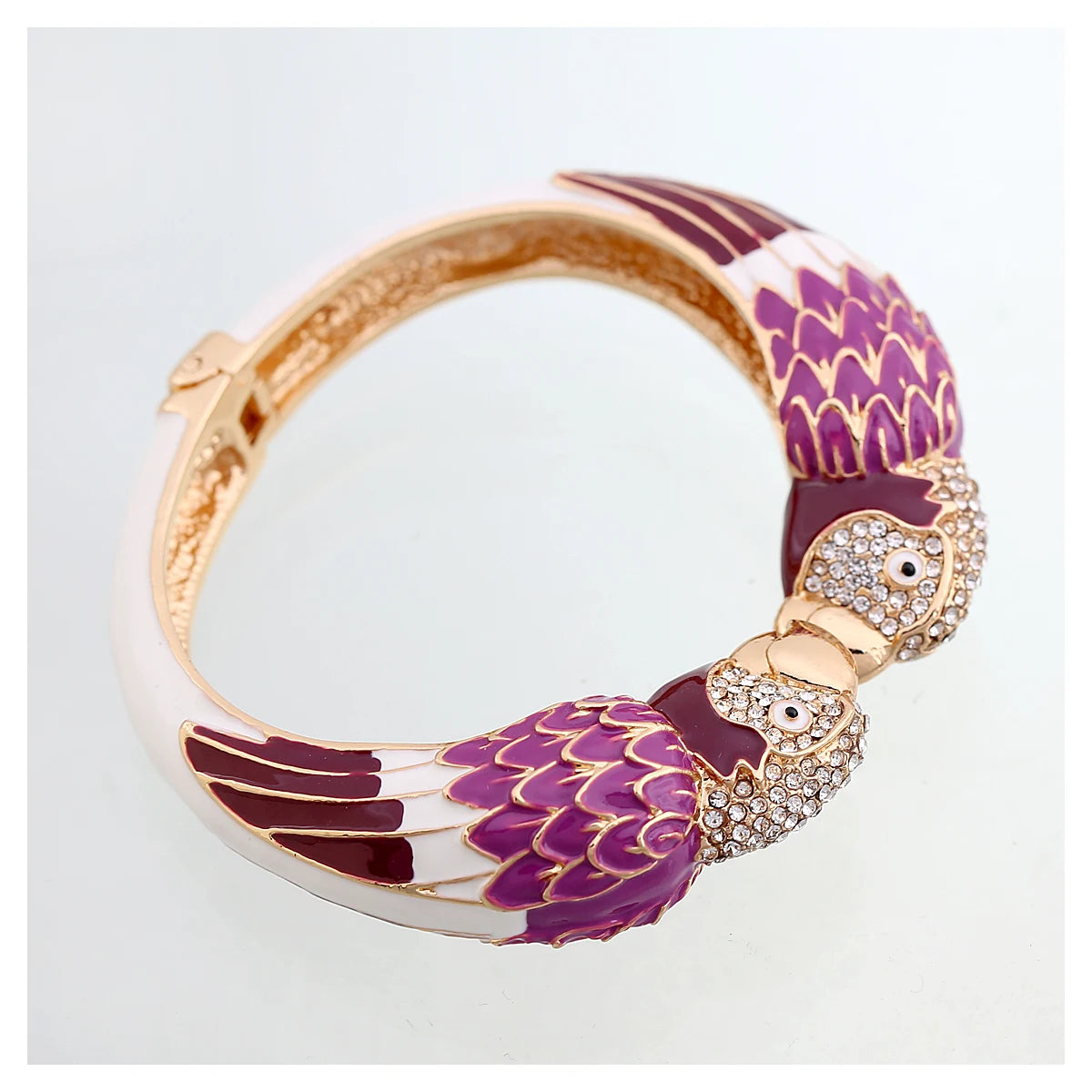 Statement Double Macaw Enamel Cuff Bracelet for Women